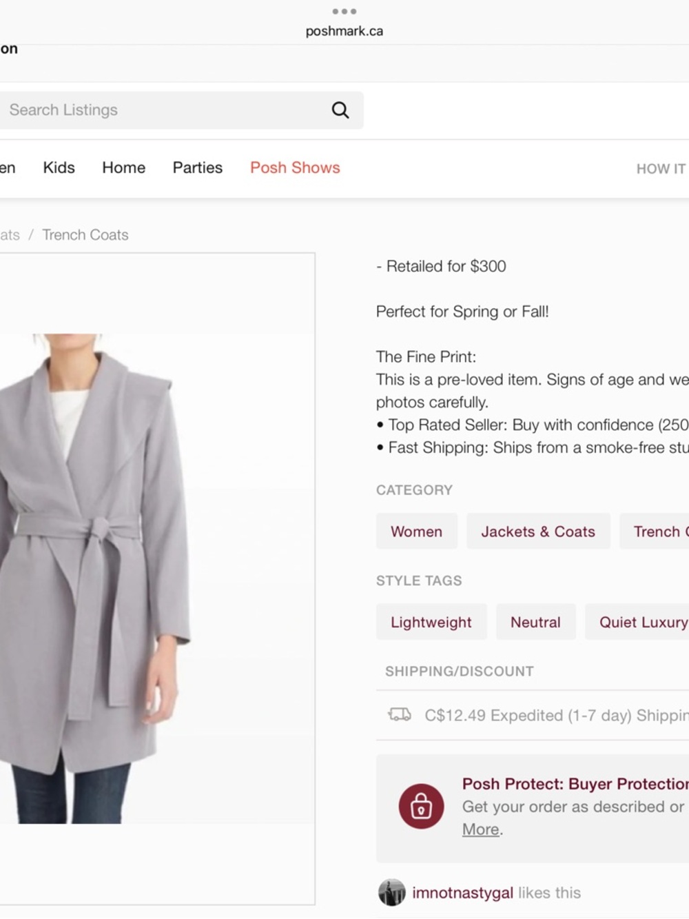 Club Monaco Women’s Hanne Wrap Belted Trench Coat, Light Beige - Picture 10 of 10